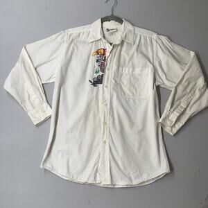 Walt Disney World Women Shirt S White Winnie the Pooh Embroidery Long Sleeve Vtg